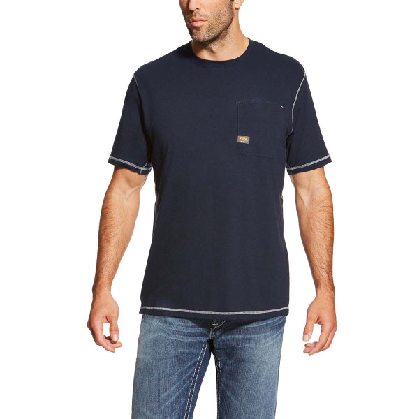 Ariat Men's Short Sleeve Rebar Crew T-Shirt Navy